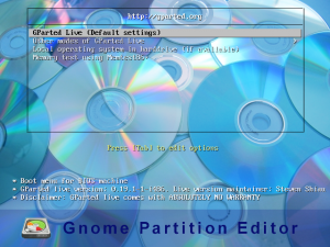 GParted LiveCD 0.19.1-1 [i486, i686, x86-64] 3 x miniCD
