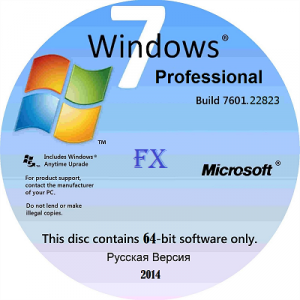 Microsoft Windows 7 Professional VL SP1 6.1.7601.22823 64 RU FX 1411 by Lopatkin (2014) 