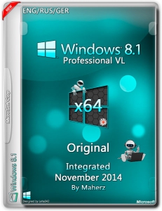 Windows 8.1 Professional VL Integrated November By Maherz (x64) (2014) [ENG/RUS/GER]