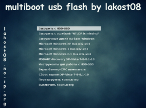 multiboot usb flash by lakost08 1.0 [Ru/En]