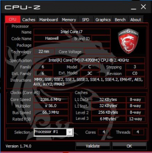 CPU-Z 1.74.0 | MSI Gaming | ROG Version | Gigabyte G1 | Gigabyte OC | ASRock Formula + Portable [En]