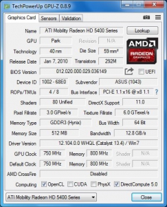 GPU-Z 0.8.9 + ASUS ROG Skin [En]