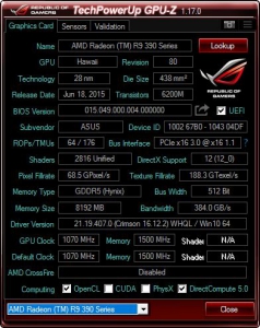 GPU-Z 1.17.0 + ASUS ROG Skin [En]
