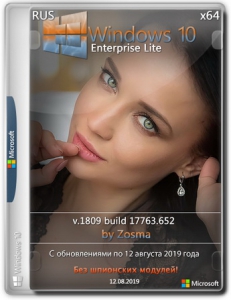 Windows 10 Enterprise Lite v1809 build 17763.652 x64 by Zosma (12.08.2019)