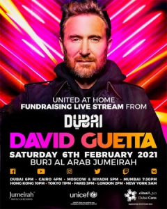 David Guetta - Live @ United At Home, Burj Al Arab Dubai, United Arab Emirates