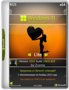 Windows 11 Pro For Workstations x64 Lite 22H2 build 22621.819 by Zosma [Ru]