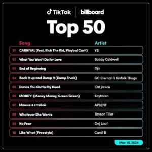  VA - TikTok Billboard Top 50 Singles Chart [16.03]